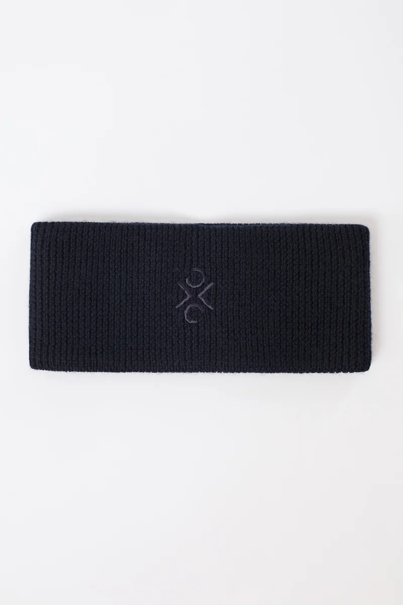 Stirnband aus Bio Wolle (Navy)