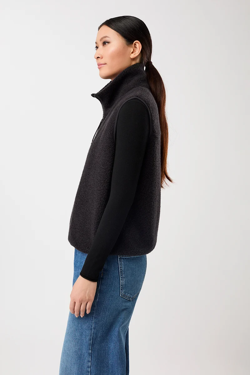 Weste mit Stehkragen aus Woll- Fleece (Storm)