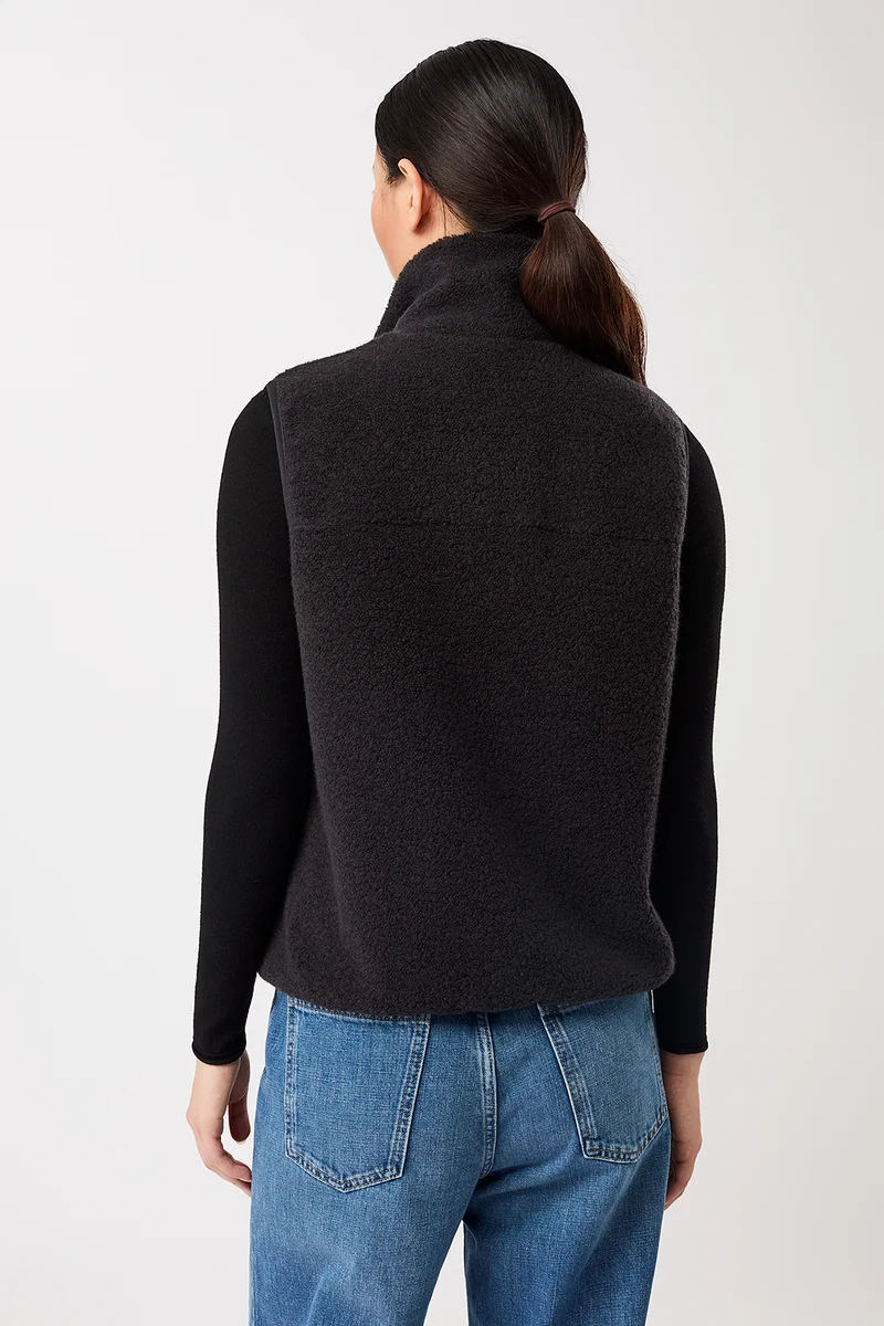 Weste mit Stehkragen aus Woll- Fleece (Storm)