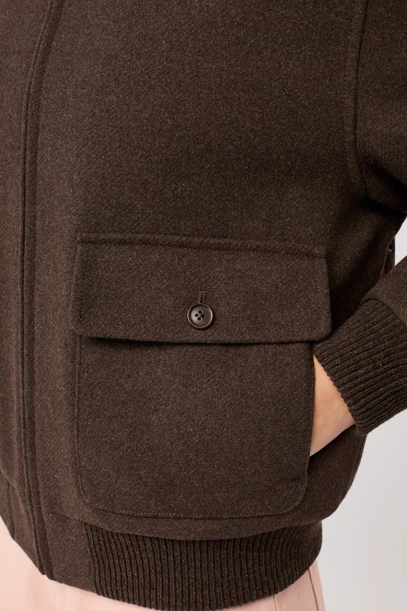 Blouson Style aus recycelter Wolle (Coffee)
