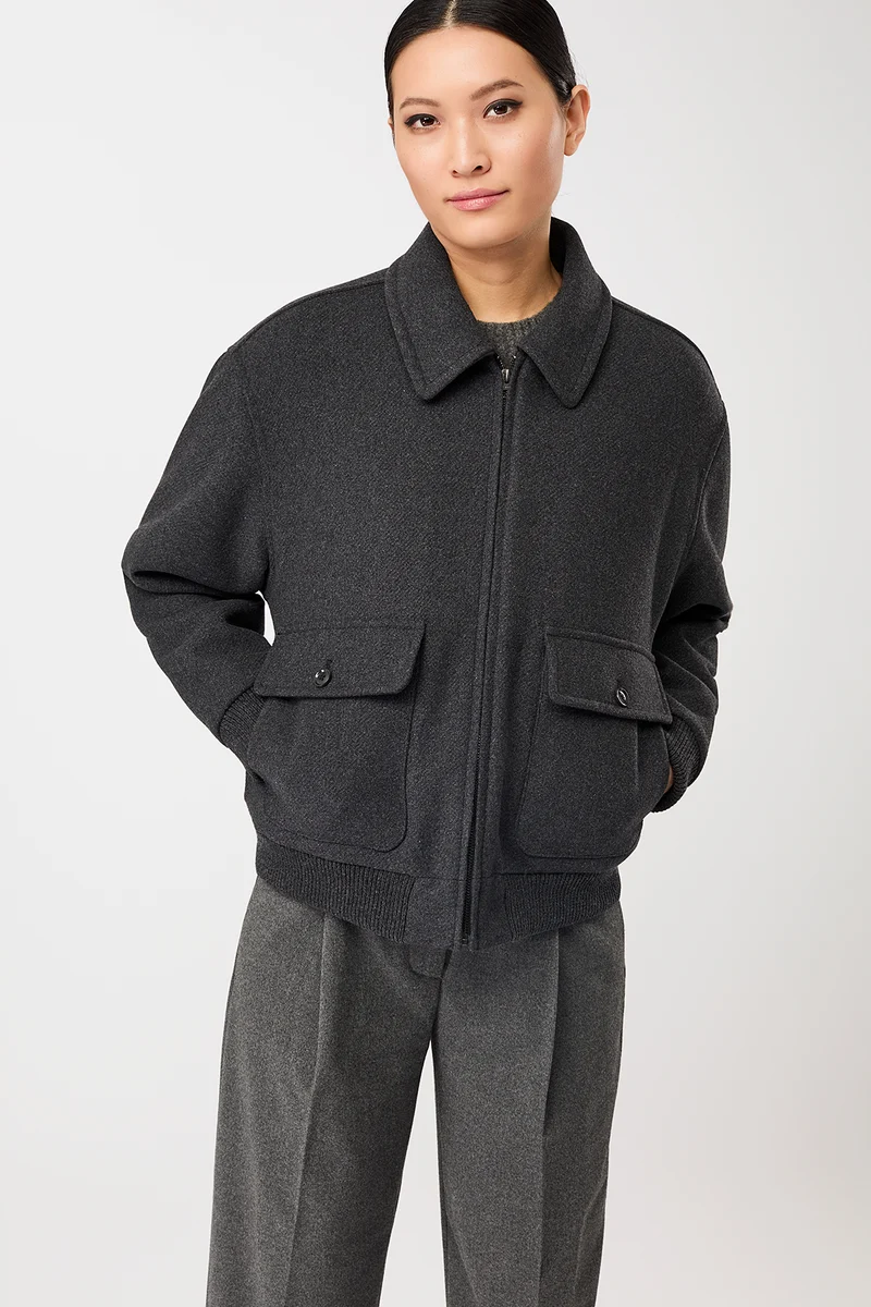 Blouson Style aus recycelter Wolle (Anthra)