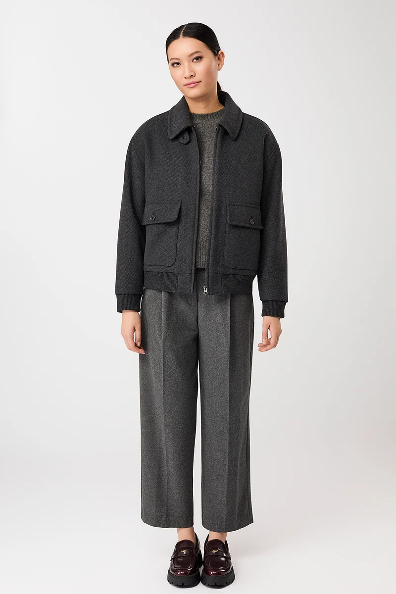 Blouson Style aus recycelter Wolle (Anthra)