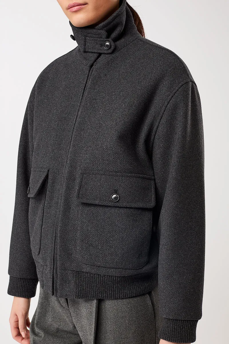 Blouson Style aus recycelter Wolle (Anthra)