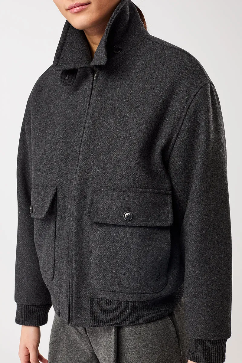 Blouson Style aus recycelter Wolle (Anthra)