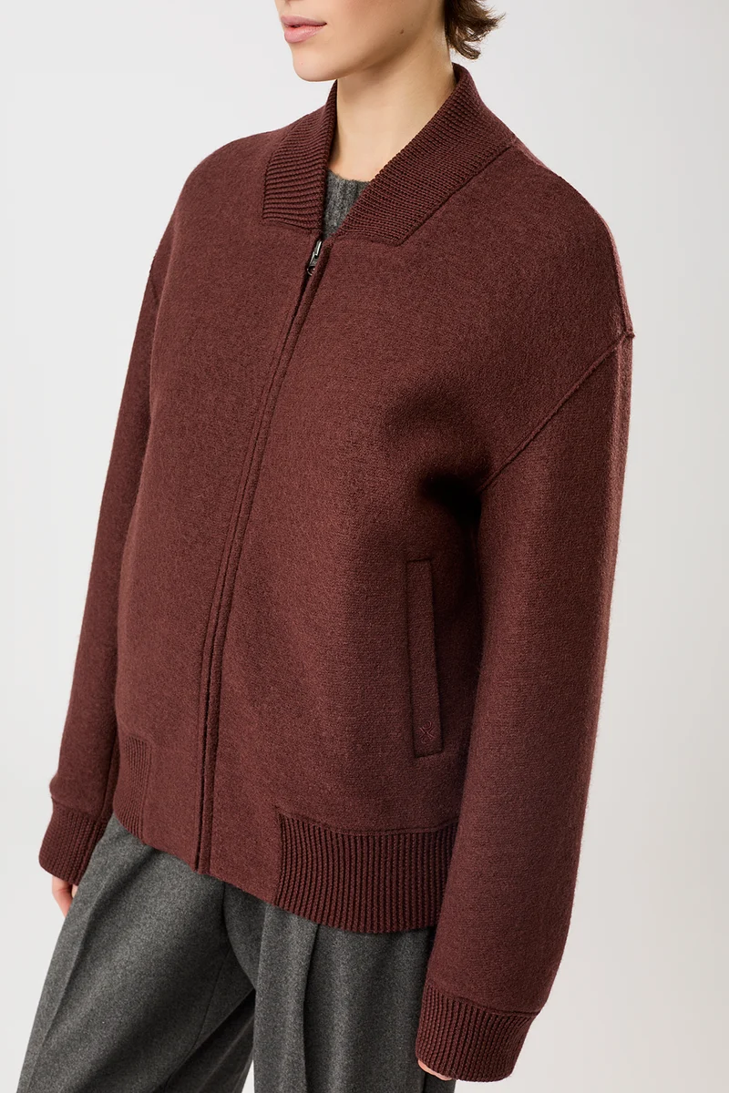 90er Bomber Style mit Rippe (Burgundy)