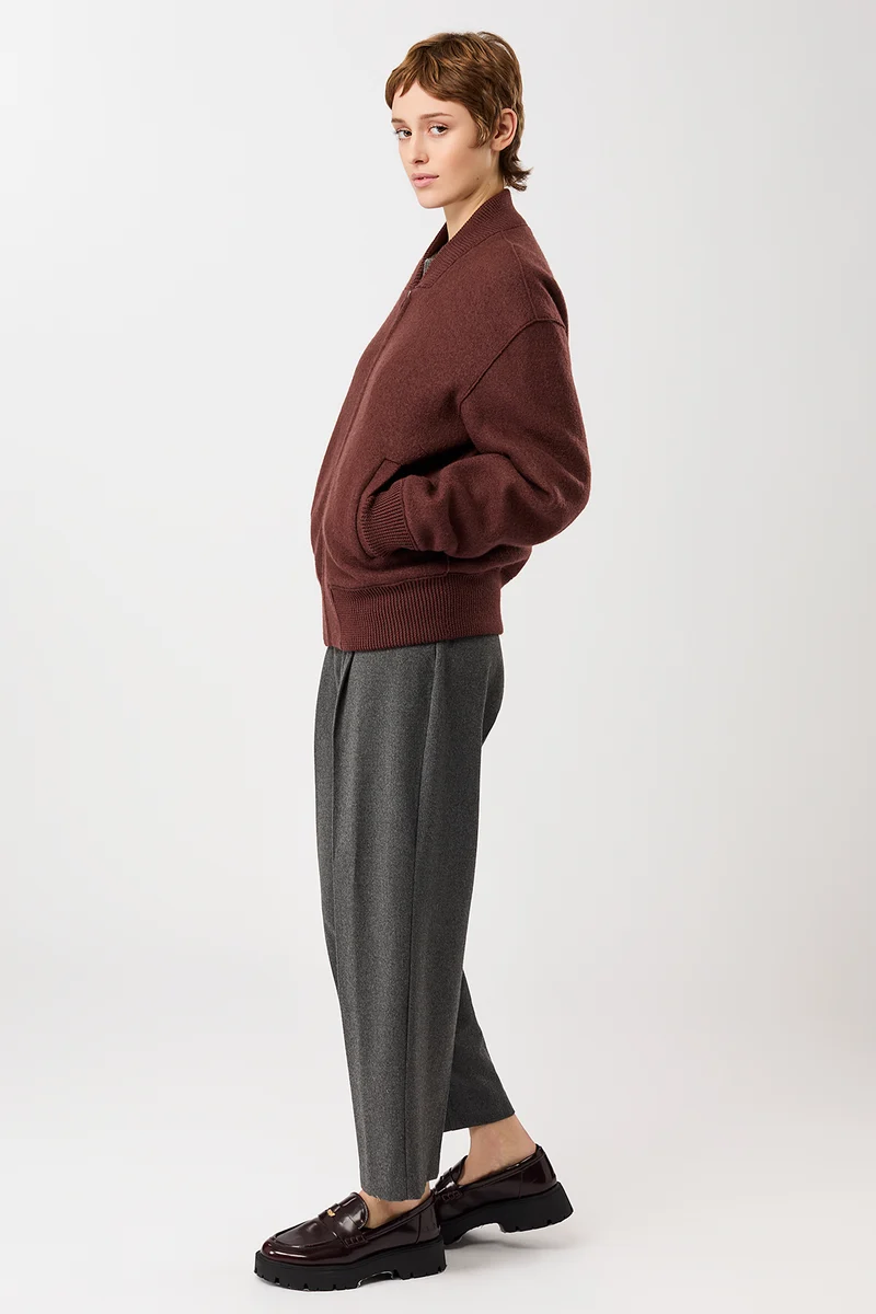 90er Bomber Style mit Rippe (Burgundy)