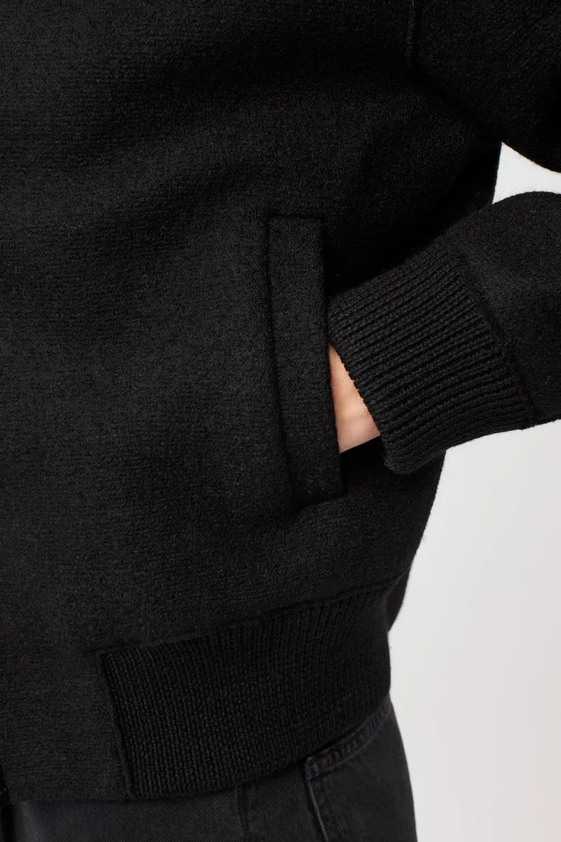 90er Bomber Style mit Rippe (Black)
