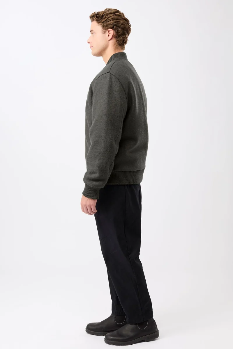 Bomber Jacke aus Bio Wolle (Platinum)