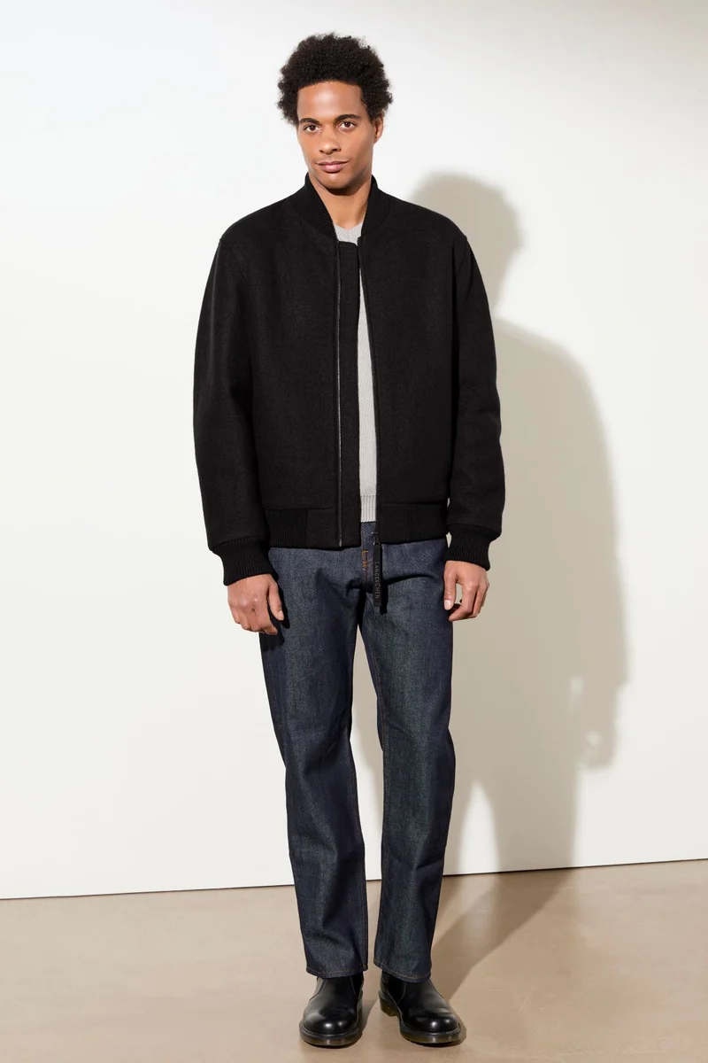 Bomber Jacke aus Bio Wolle (Black)