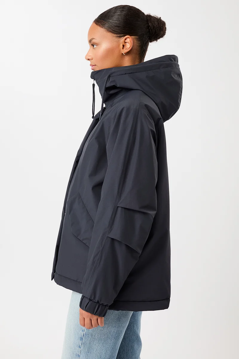 Wattierter Kurzparka in lockerem Volumen (Navy)