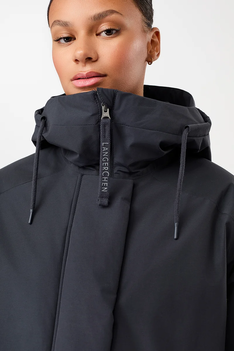 Wattierter Kurzparka in lockerem Volumen (Navy)