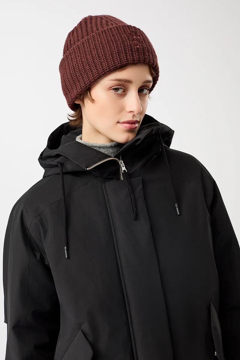 Wattierter Kurzparka in lockerem Volumen (Black)