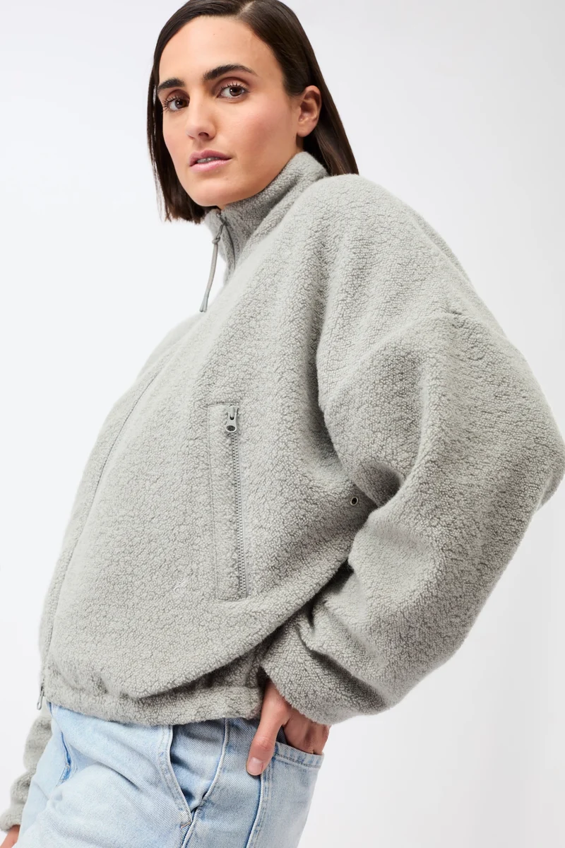 Weiche Blousonjacke mit Stehkragen (Silver)