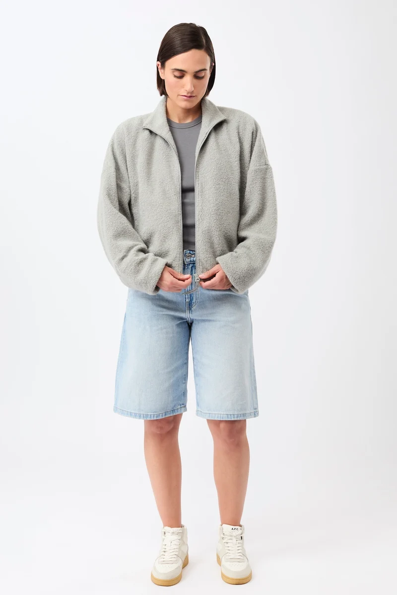 Weiche Blousonjacke mit Stehkragen (Silver)