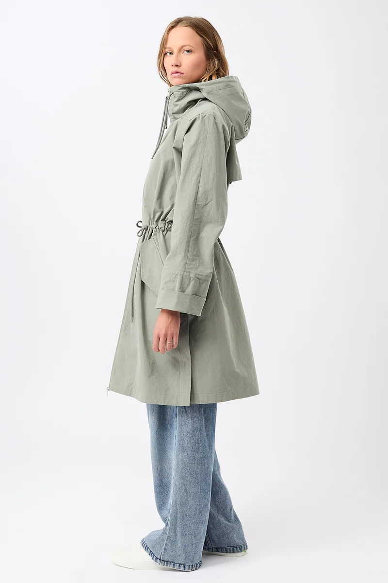 Langer Parka mit seitlichen Drucknöpfen und Ärmelaufschlag (Shadow)