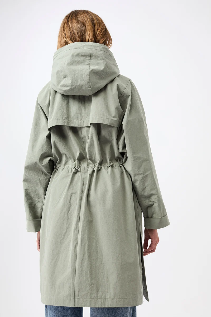 Langer Parka mit seitlichen Drucknöpfen und Ärmelaufschlag (Shadow)