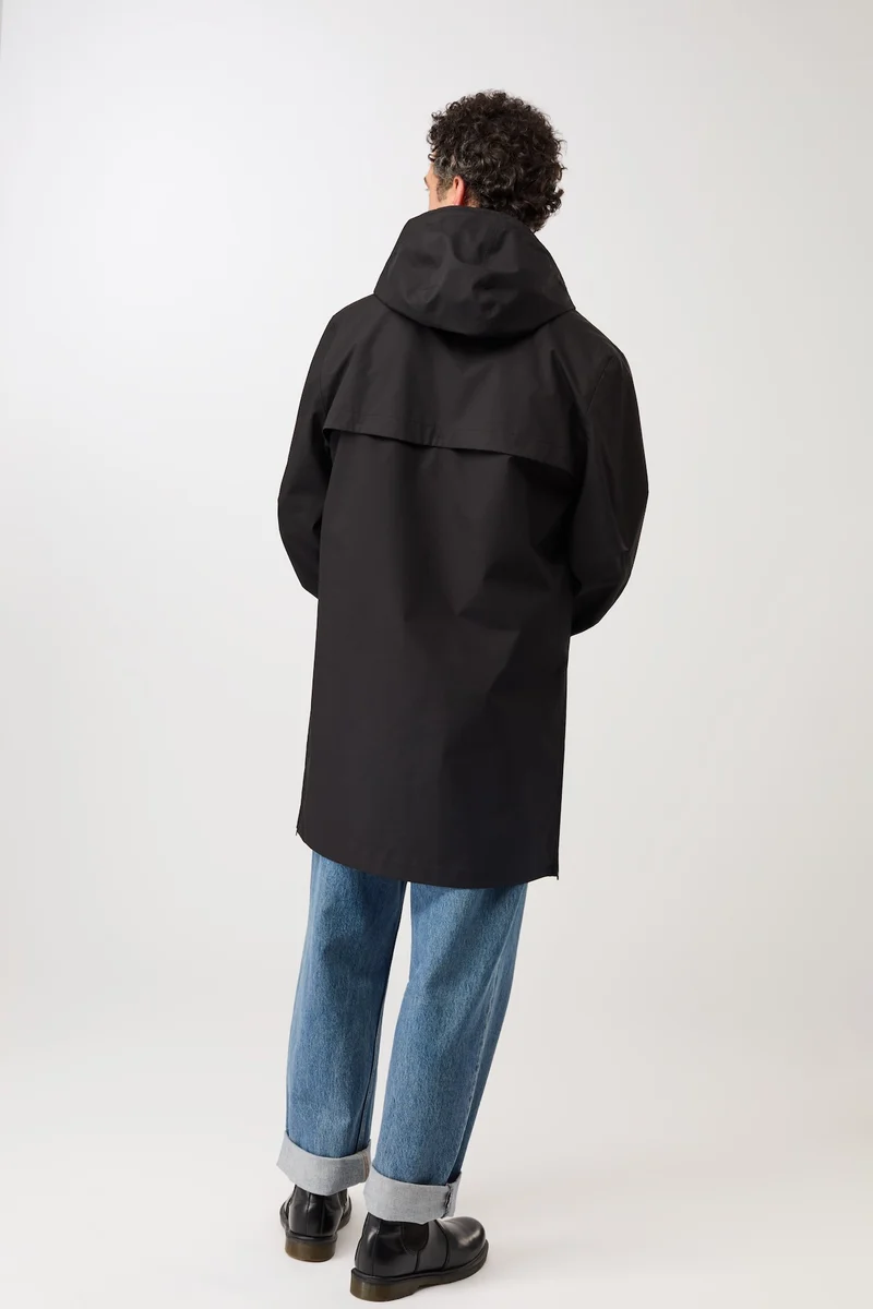Regenparka mit seitlichen Reißverschlüssen am Saum (Black)
