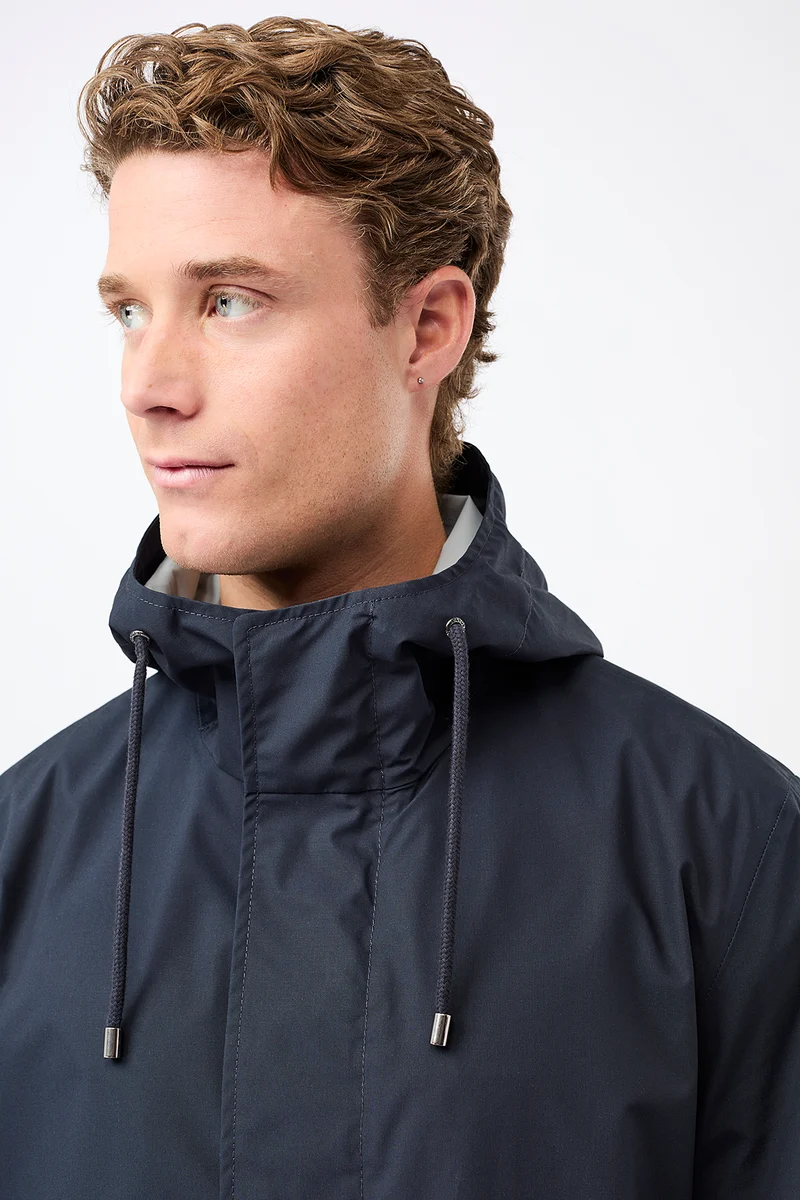 Regenparka mit seitlichen Reißverschlüssen am Saum (Navy)