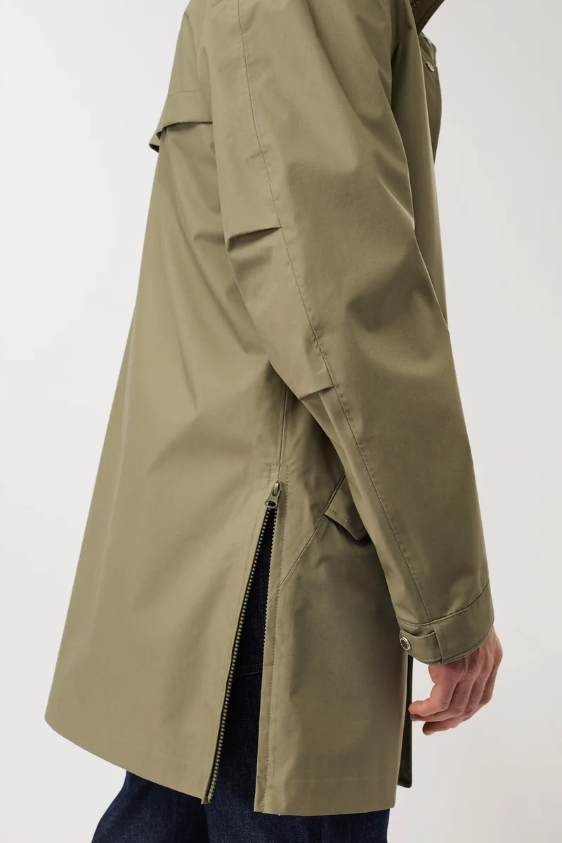 Regenparka mit seitlichen Reißverschlüssen am Saum (Stone Moss)