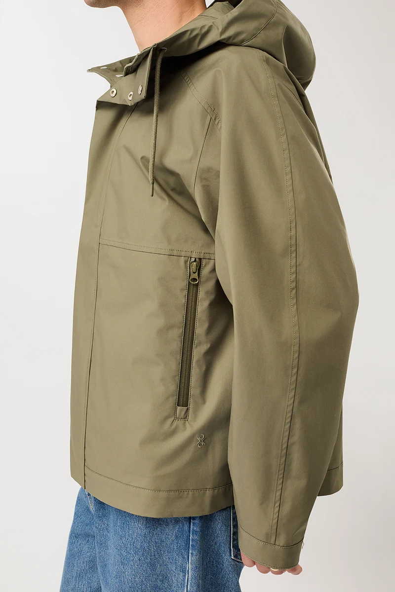 Kapuzenjacke mit verdeckter Knopfleiste (Stone Moss)