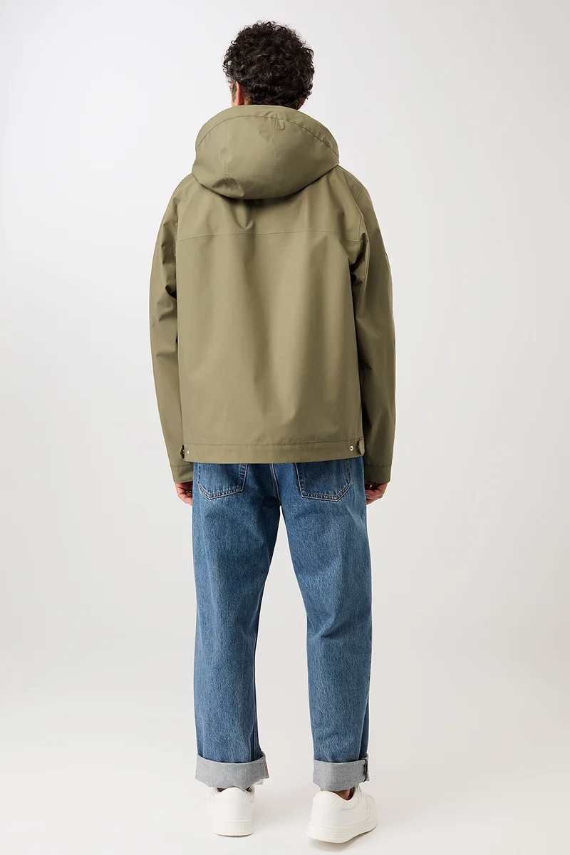 Kapuzenjacke mit verdeckter Knopfleiste (Stone Moss)