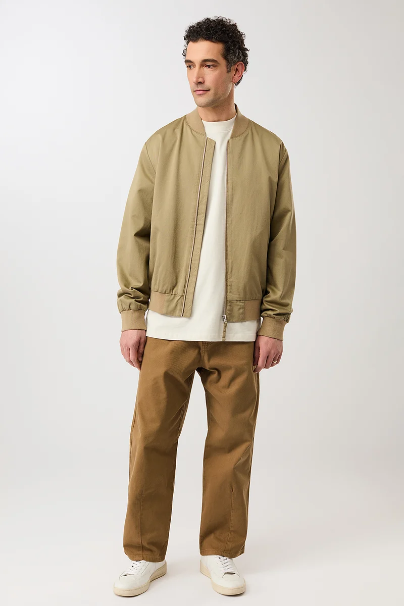 Bomberjacke mit Rippenbund aus Bio-Baumwolle (Breeze)