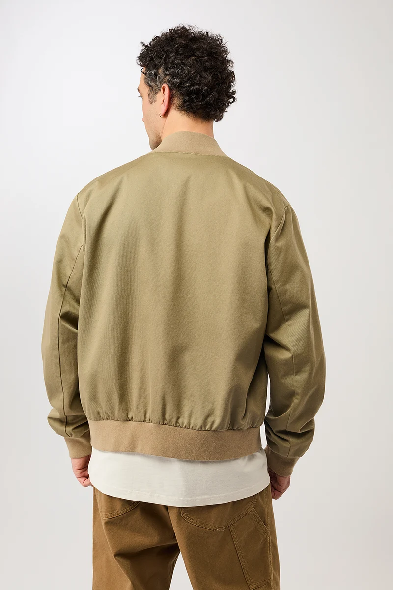 Bomberjacke mit Rippenbund aus Bio-Baumwolle (Breeze)