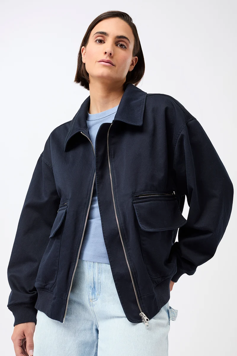 Blousonjacke mit großen Taschen (Navy)