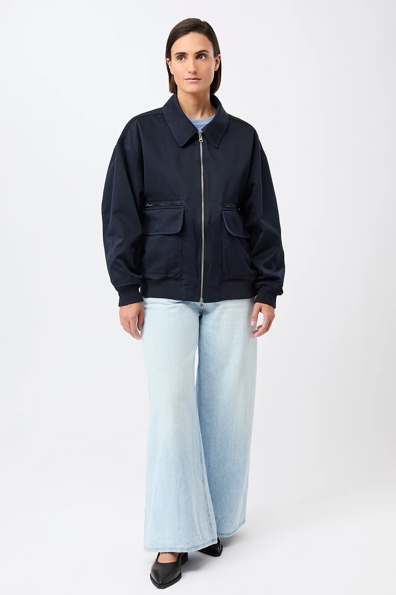 Blousonjacke mit großen Taschen (Navy)