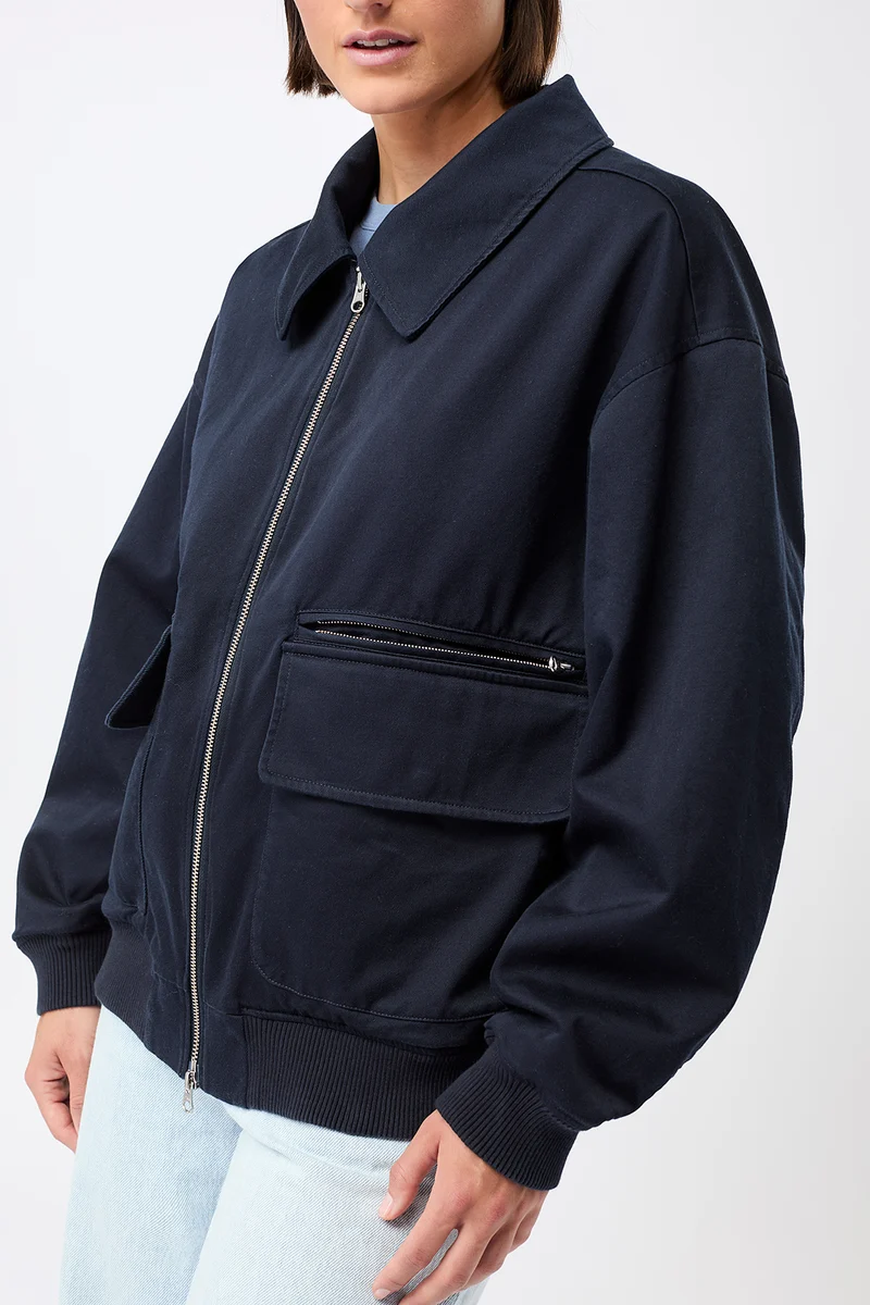 Blousonjacke mit großen Taschen (Navy)