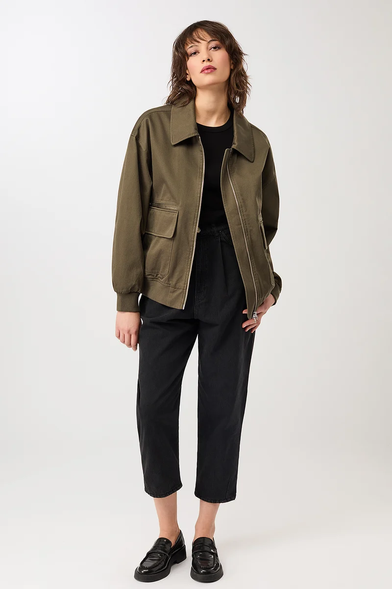 Blousonjacke mit großen Taschen (Stone Moss)