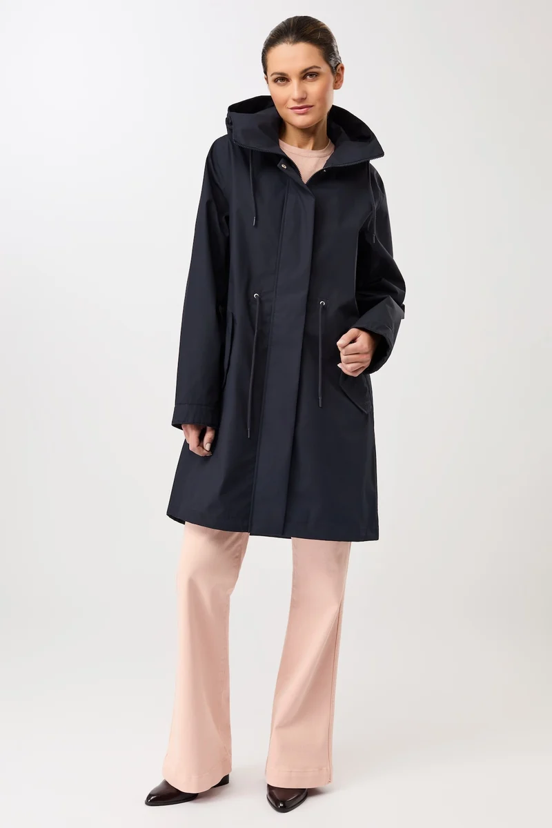 Langer Parka mit Leistentasche (Navy)