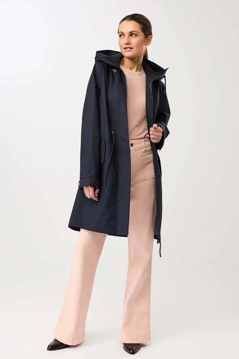 Langer Parka mit Leistentasche (Navy)