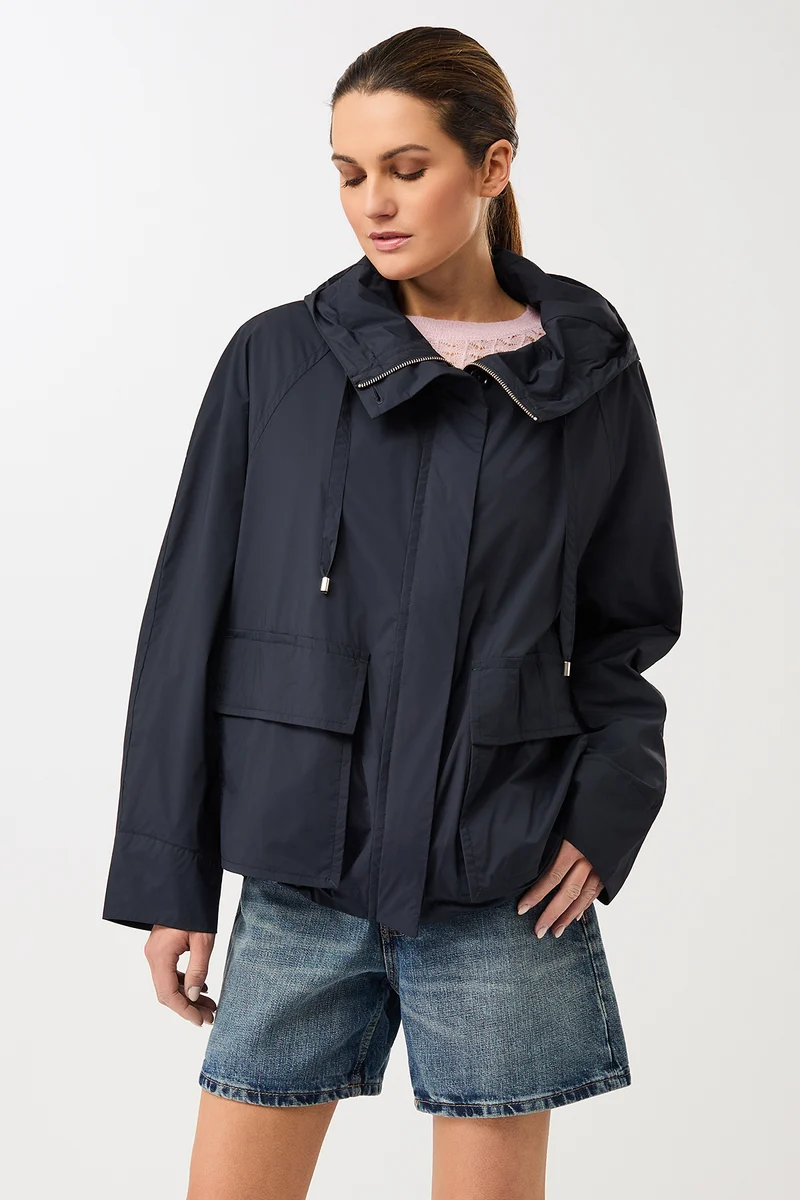 Modische Kapuzenjacke mit großen Taschen (Navy)