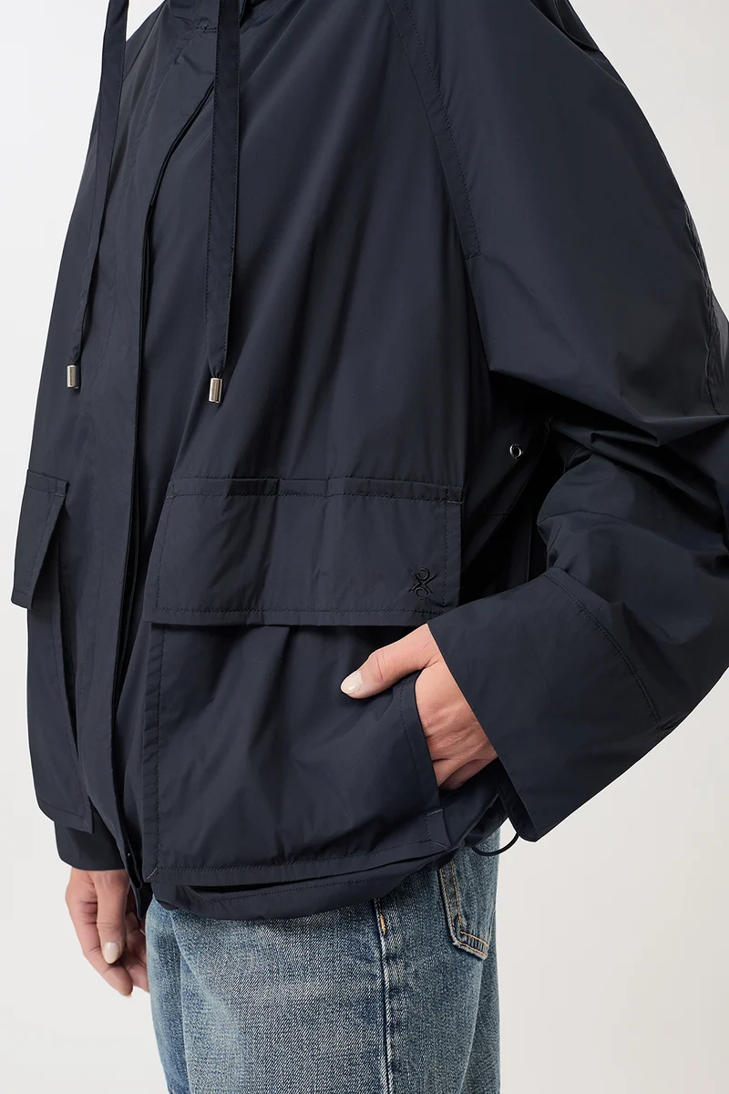 Modische Kapuzenjacke mit großen Taschen (Navy)