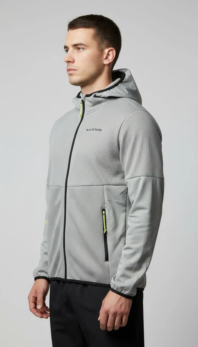 Black Crevice Herren Midlayerjacke aus Waffelfleece