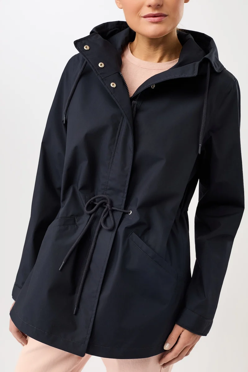 Kurzer Regenparka aus Bio-Baumwolle (Navy)