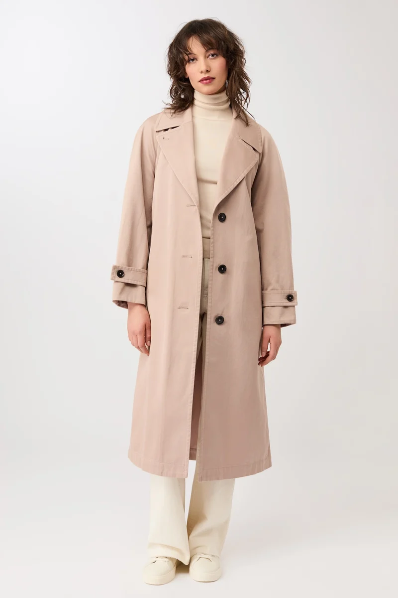 Klassischer Trenchcoat aus Bio-Baumwolle (Blush)