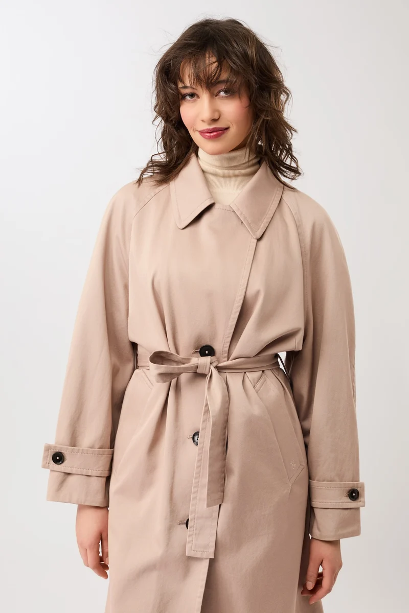 Klassischer Trenchcoat aus Bio-Baumwolle (Blush)