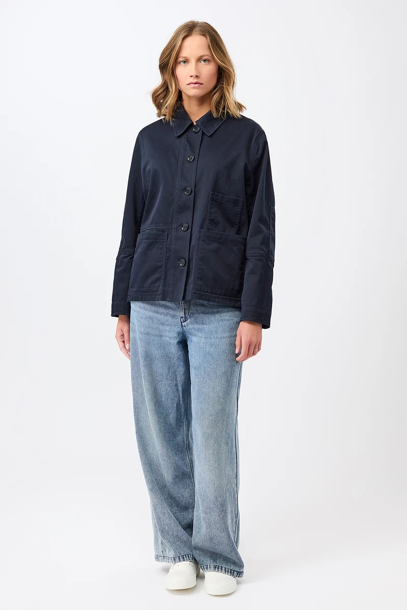 Kurze Jacke mit Knöpfen (Navy)