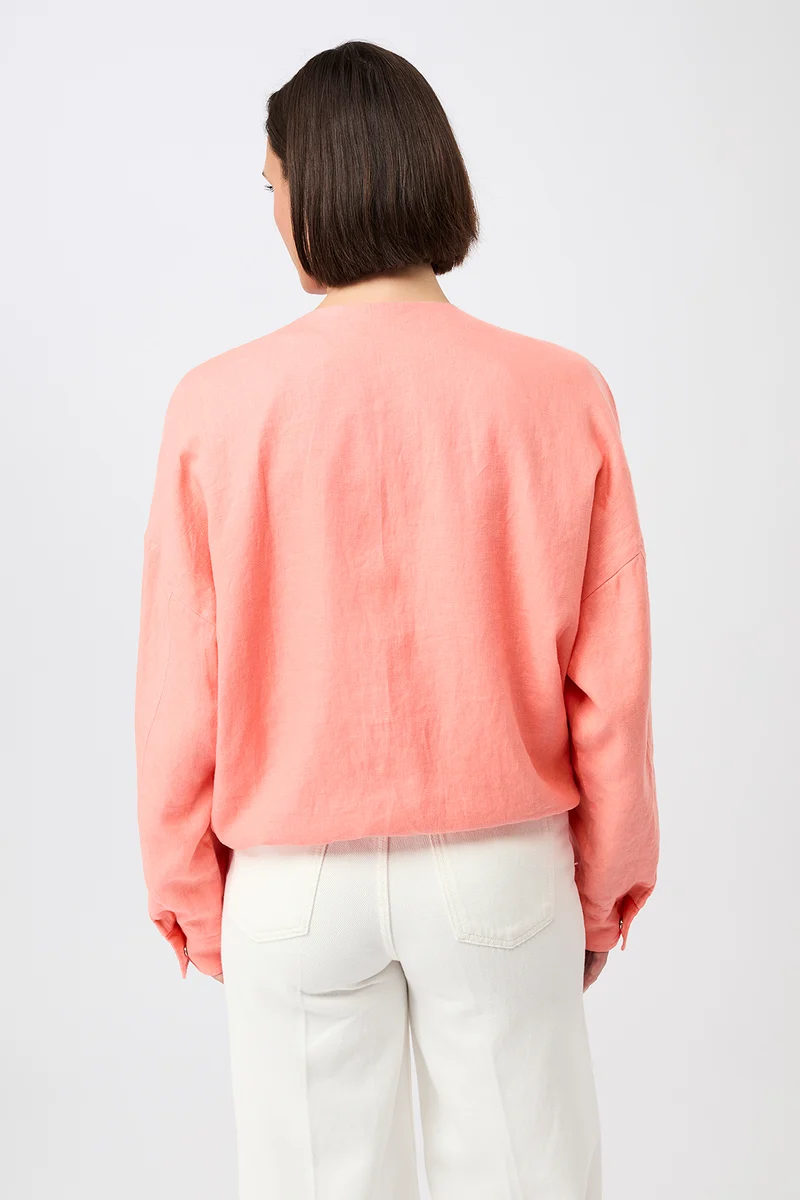 Rundhals Bomberjacke mit Leistentasche (Frangipani)