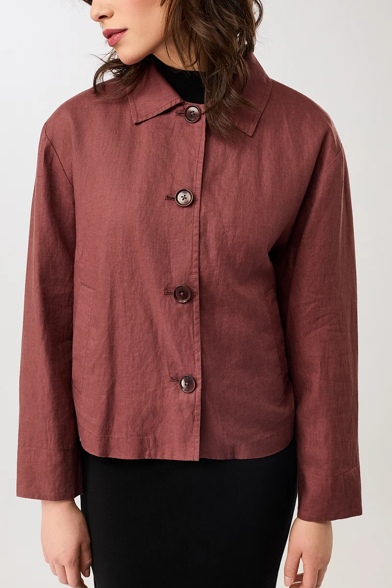 Schlichte Jacke aus Leinen (Rubywood)
