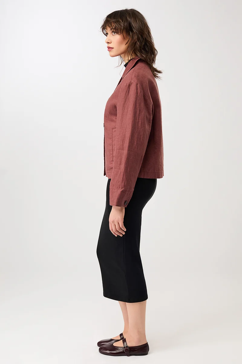 Schlichte Jacke aus Leinen (Rubywood)