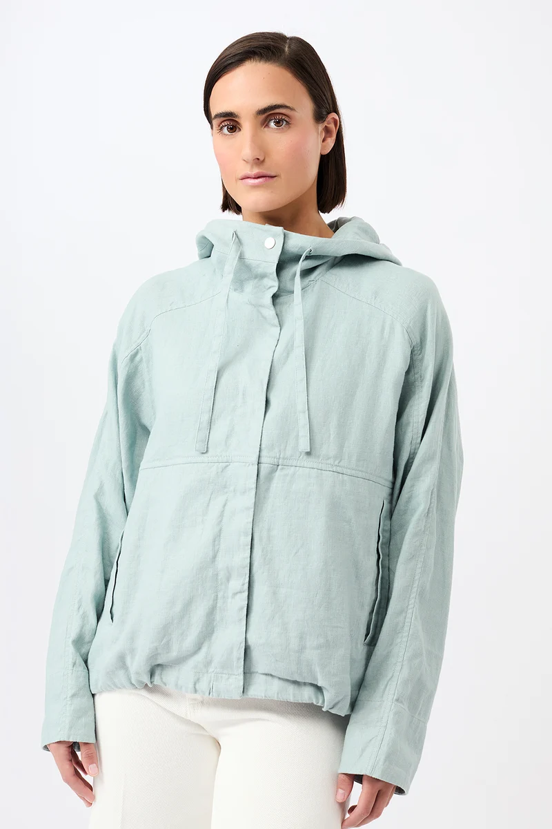 Lockere Jacke mit Kordelzug in Kapuze (Flow)