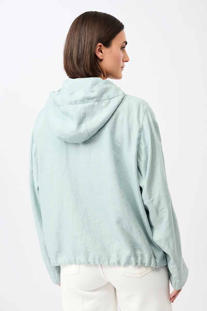 Lockere Jacke mit Kordelzug in Kapuze (Flow)