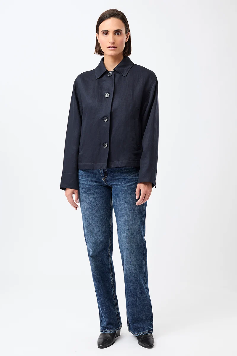Kurze Jacke aus Tencel® (Navy)
