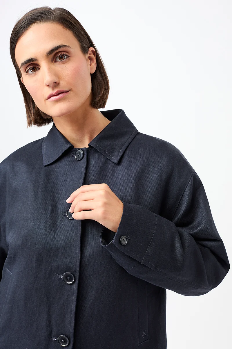 Kurze Jacke aus Tencel® (Navy)