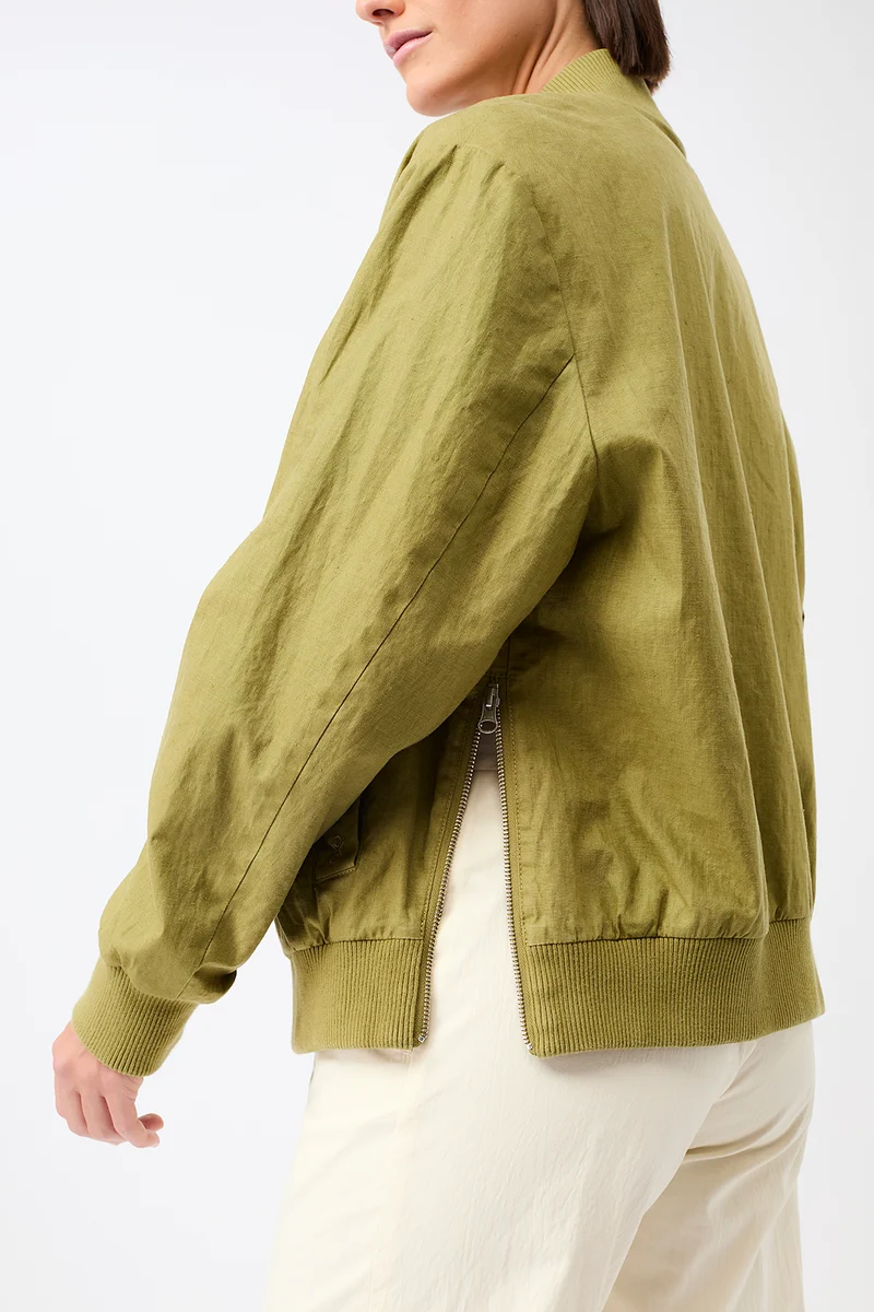Bomberjacke mit seitlichen Reißverschlüssen (Green Olive)