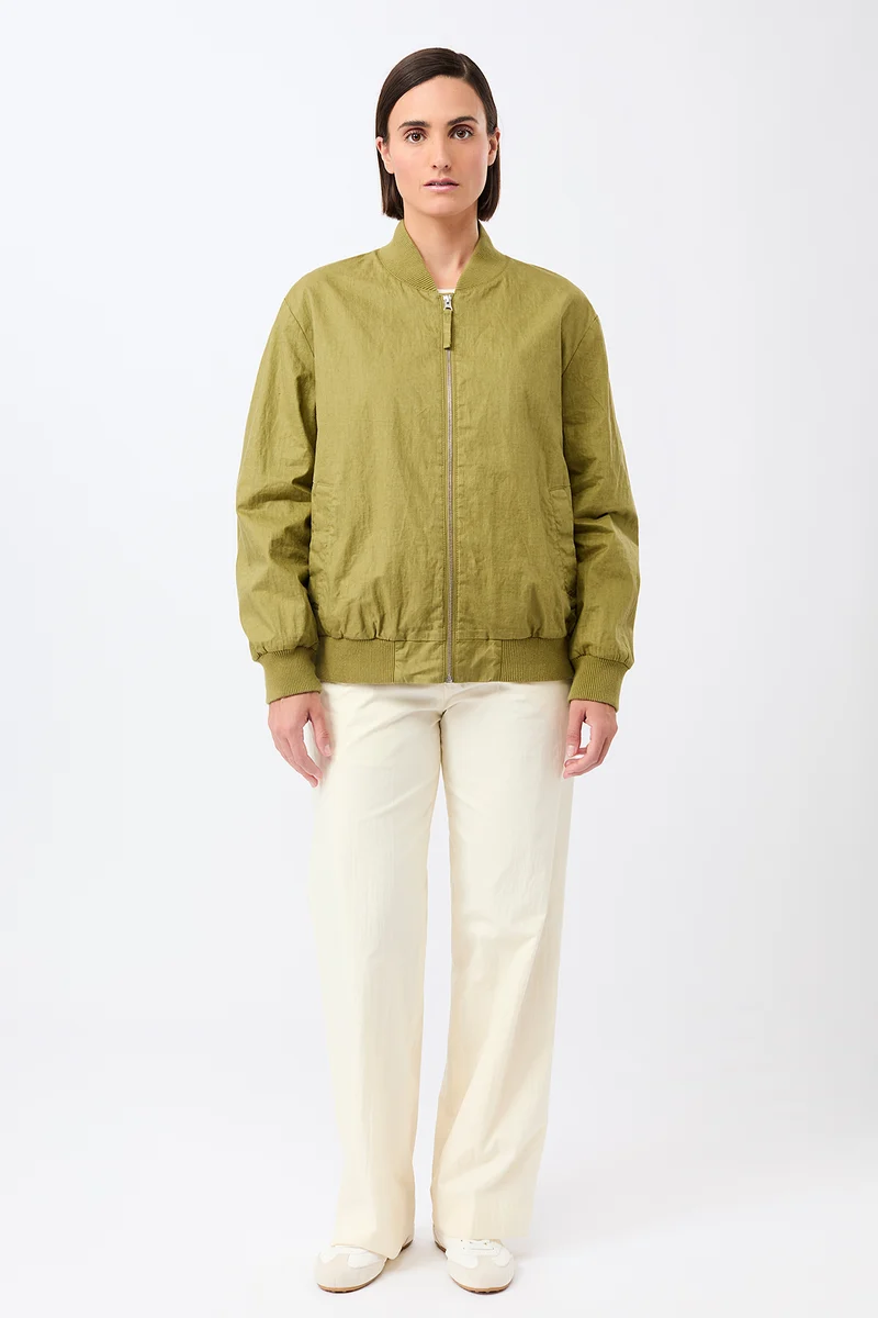 Bomberjacke mit seitlichen Reißverschlüssen (Green Olive)