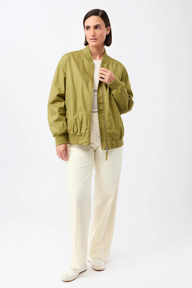 Bomberjacke mit seitlichen Reißverschlüssen (Green Olive)